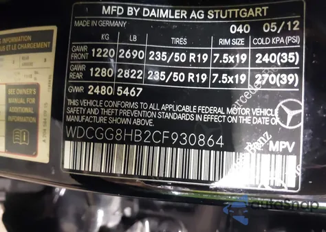 2012 Mercedes-Benz Glk 350 4Matic z USA, uszkodzony, nr VIN WDCGG8HB2CF930864